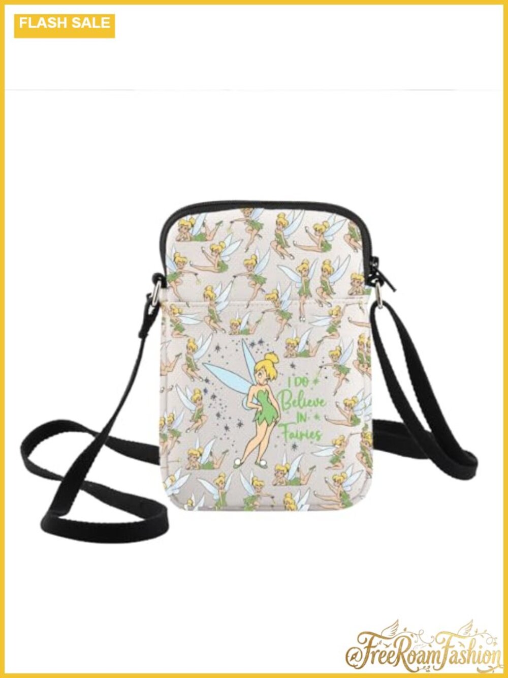 Canvas Crossbody Bag 3D Fairy Print Waterproof Adjustable Strap